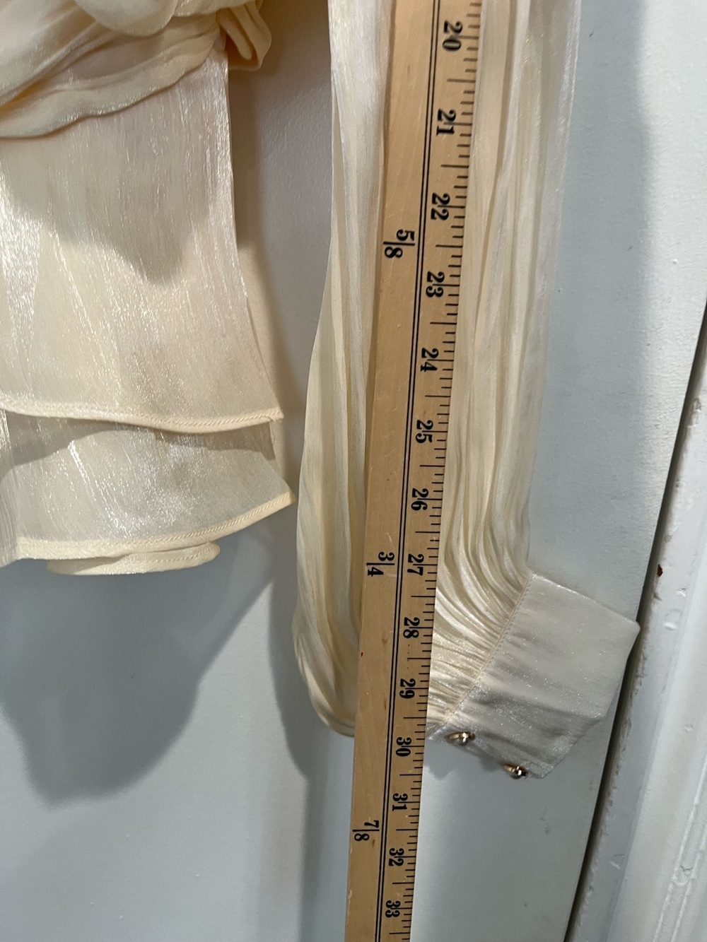 Miss Rosier Cream Pleated & Ruffled Eugenie Mini Dress Sz. M NWT - Picture 10 of 15